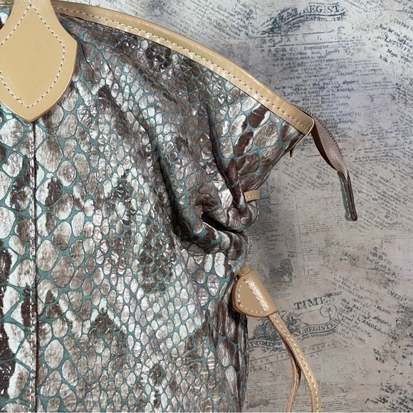 Roberta Gandolfi Leather Python Print Laced Sides tote bag - Picture 10 of 15